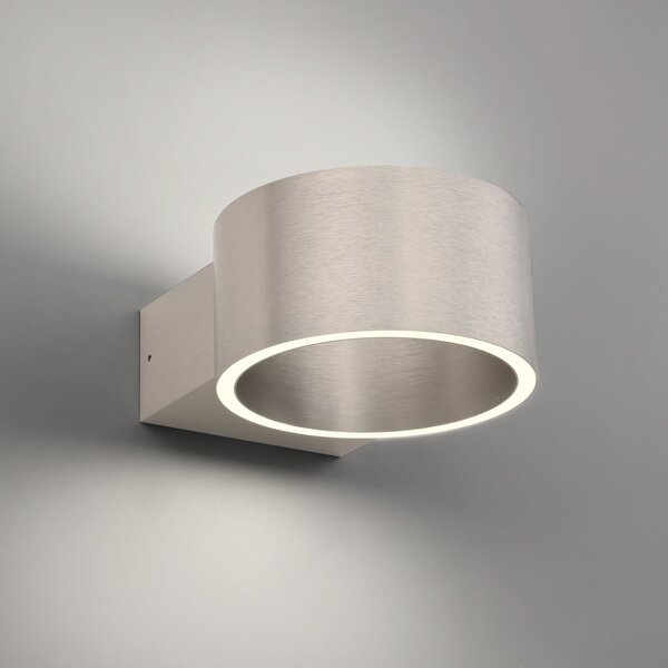 PURE Aplică LED Clipse, aluminiu, Ø 15 cm, reglabil, Metalic, Camera de zi / sufragerie, Aluminiu, Modern, Perete rotund