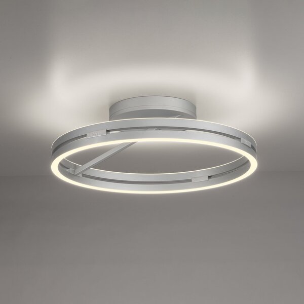 PURE plafonieră LED Loop, aluminiu, metal, Ø 60 cm CCT, reglabil, Metalic, Camera de zi / sufragerie, Aluminiu, Modern, Plafon rotund direct