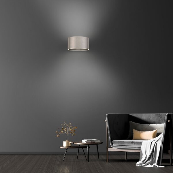 PURE Aplică LED Clipse, aluminiu, Ø 15 cm, reglabil, Metalic, Camera de zi / sufragerie, Aluminiu, Modern, Perete rotund