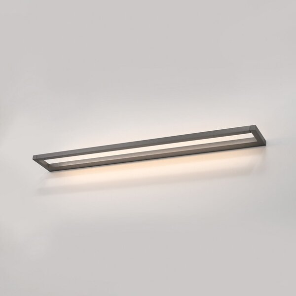 PURE Aplică de perete LED Puro, gri, lățime 100 cm, aluminiu, dimabil, reglabil, Gri, Camera de zi / sufragerie, Aluminiu, Modern, Soclu de perete jos