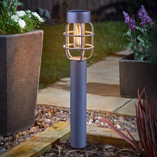 SMART GARDEN Lampa solară LED cu țăruș Anglia, set de 2, antracit, IP44, Metalic, Metal, Spot de exterior / vârf de pământ