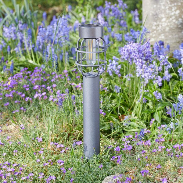 SMART GARDEN Lampa solară LED cu țăruș Anglia, set de 2, antracit, IP44, Metalic, Metal, Spot de exterior / vârf de pământ