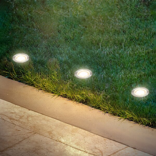 Briloner Spot LED de încastrare 3912032 IP67 12 V, set pornire cu 3 unități, Ø cm,, Metalic, Oțel inoxidabil, Modern