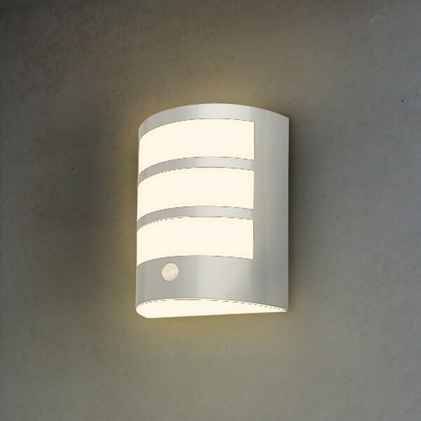 Briloner Aplică de exterior cu LED reîncărcabilă 3795014, cromată, senzor, IP44, Gri, Plastic, Modern