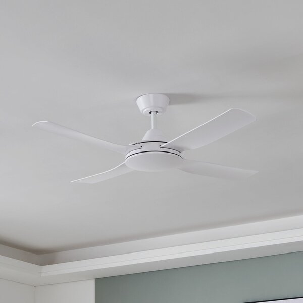 EGLO Ventilator de plafon Bondi 1, alb mat, telecomandă, Alb, Camera de zi / sufragerie, Plastic