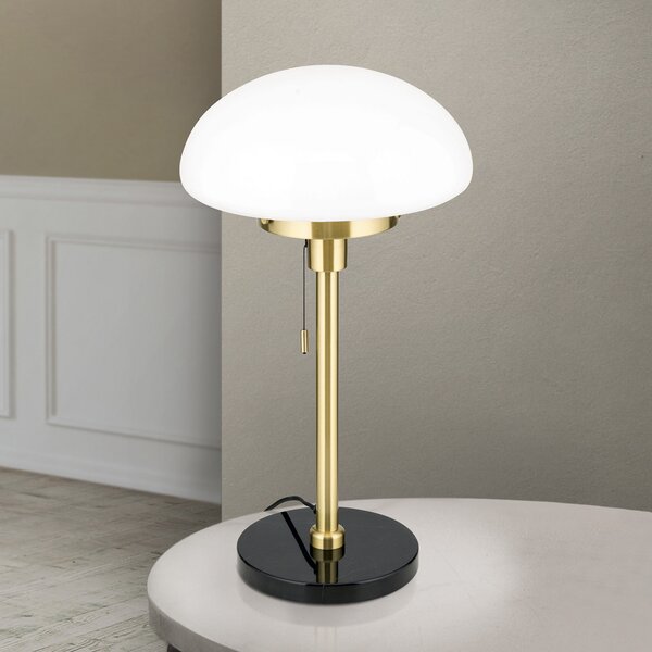 ORION Lampă de masă Sparta, negru/zahăr, sticlă, marmură, 55 cm, Auriu / Alamă, Camera de zi / sufragerie, Metal, Modern