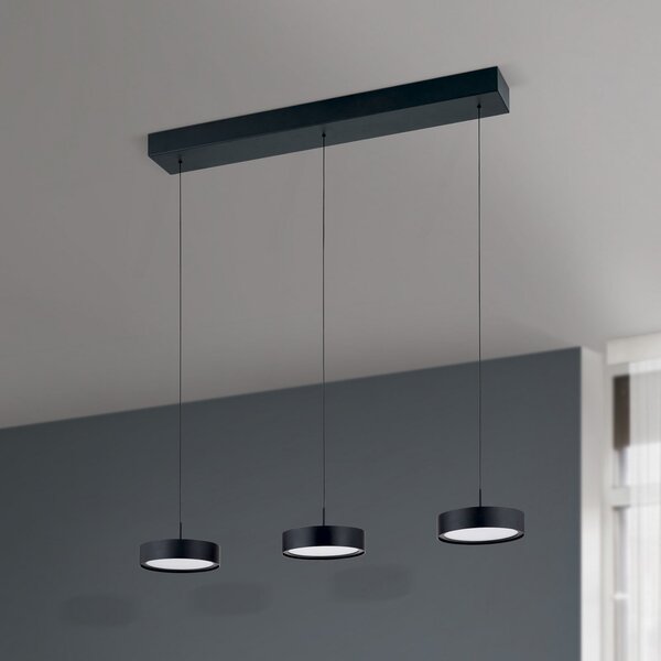 ORION Teide LED lampă suspendată, negru, metal, reglabilă pe înălțime, reglabil, Negru, Camera de zi / sufragerie, Metal, Modern