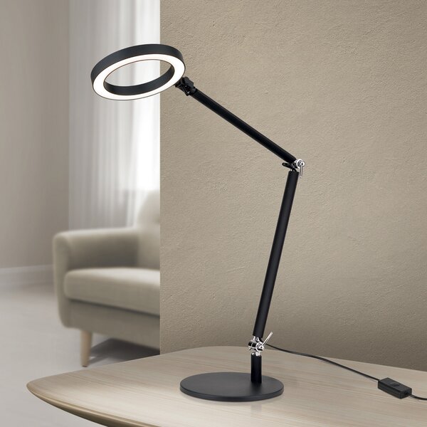 ORION Ringo LED lampă de masă, negru, metal, reglabil, dimmable, reglabil, Negru, Camera de zi / sufragerie, Metal, Modern