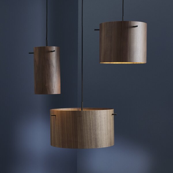 FRANDSEN Lampă suspendată FM 1954, nuc, Ø 16 cm, lemn, reglabil, Lemn, Camera de zi / sufragerie, Lemn, Design