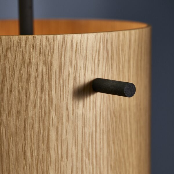 FRANDSEN Lampă suspendată FM 1954, stejar, Ø 16 cm, lemn, reglabil, Lemn, Camera de zi / sufragerie, Lemn, Design