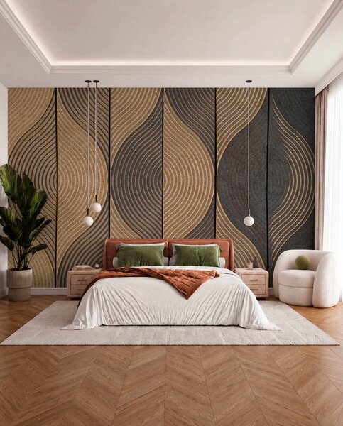 Tapet Valuri în stil oriental, Fototapet Geometrie, u75837 : Uwalls.ro