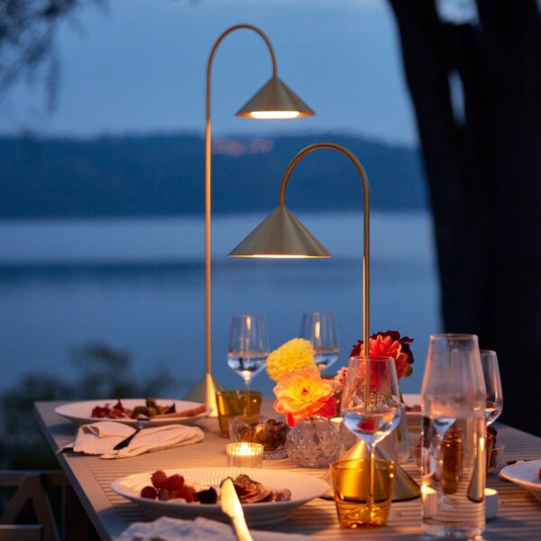FRANDSEN Lampadar LED Grasp, culoare alamă, înălțime 72 cm, reglabil, Auriu / Alamă, Metal, Design