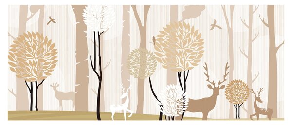 Tablou - Pădure ilustrată (120x50 cm)