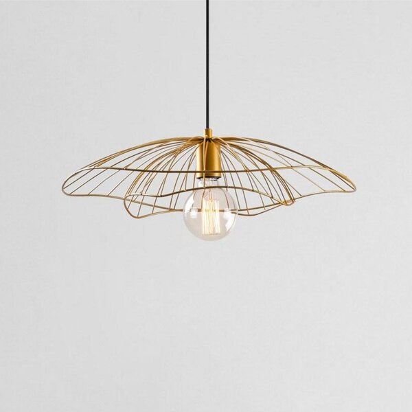 Opviq Lampă suspendată Tel 6502, auriu, metal, Ø 50 cm, reglabil, Auriu / Alamă, Camera de zi / sufragerie, Metal, Modern