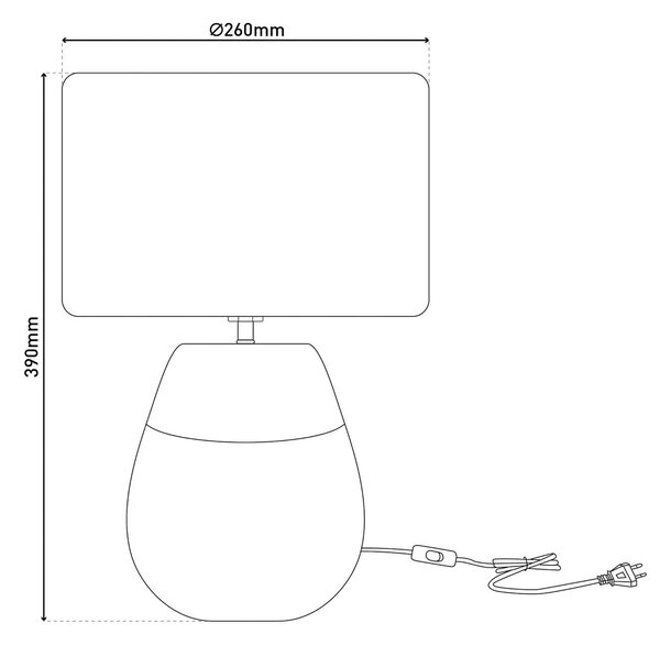 Näve Bronco lampă de masă, tutun, ceramică/piele artificială, înălțime 39 cm, Maro / Rugină, Camera de zi / sufragerie, Ceramică