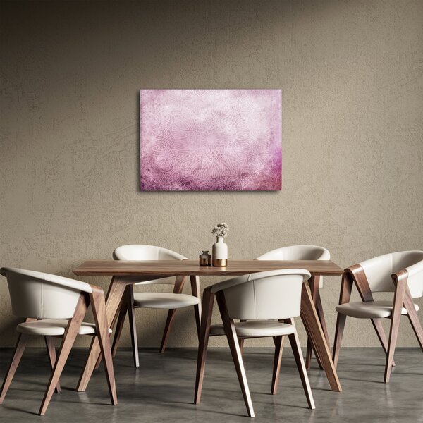 Tablou - Mandala pe zid roz (70x50 cm)