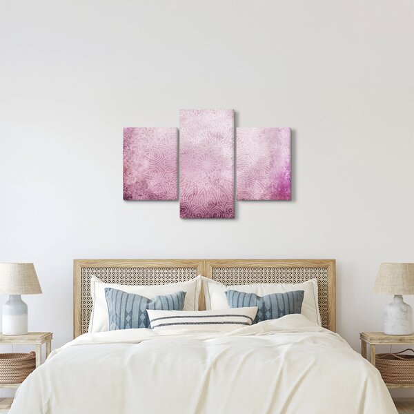 Tablou - Mandala pe zid roz (90x60 cm)