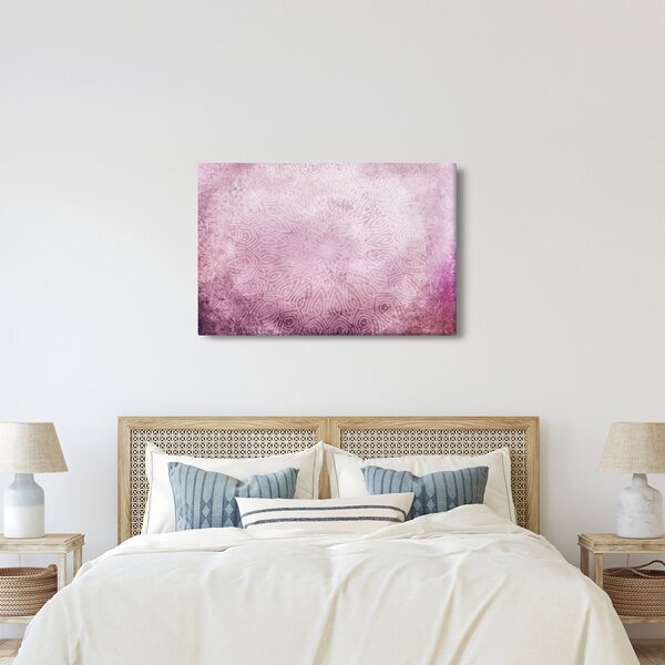 Tablou - Mandala pe zid roz (90x60 cm)