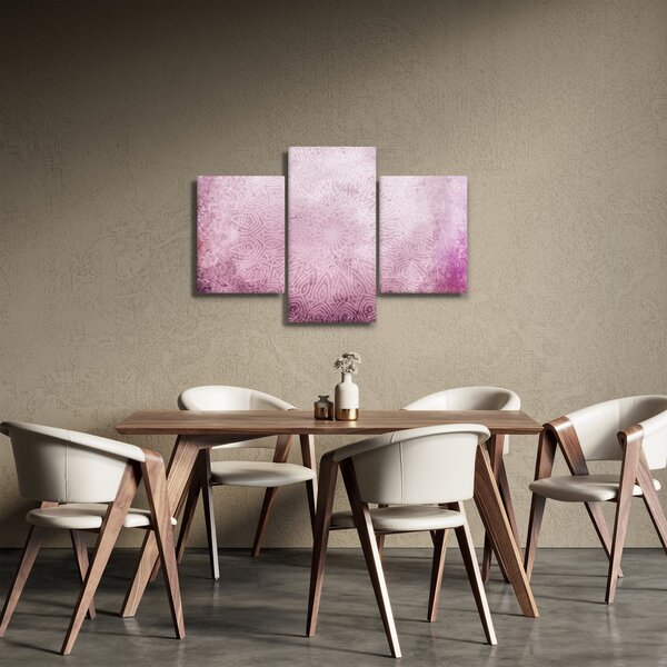 Tablou - Mandala pe zid roz (90x60 cm)