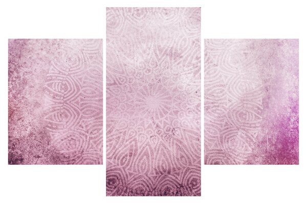 Tablou - Mandala pe zid roz (90x60 cm)