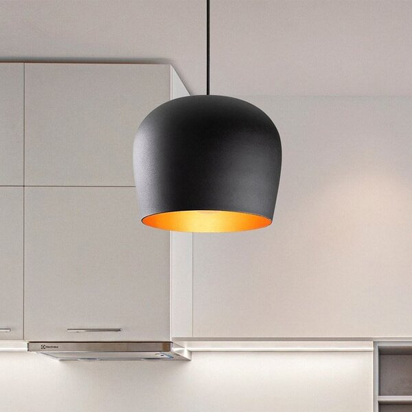 Opviq Lampă suspendată Berceste N-1409, negru, fier, Ø 23 cm, reglabil, Negru, Camera de zi / sufragerie, Metal
