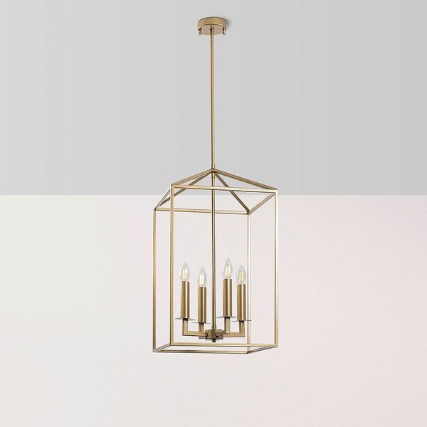 Opviq Candelabru Till 13256, auriu, metal, 4 becuri, reglabil, Auriu / Alamă, Camera de zi / sufragerie, Metal