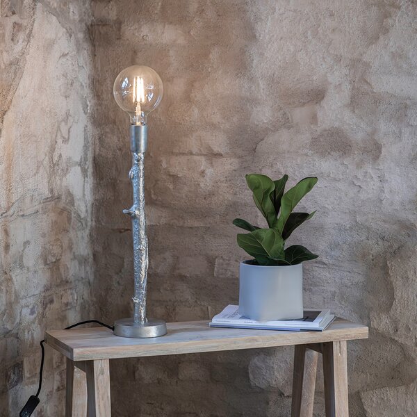 Markslöjd Lampă de masă Ramo, argintie, metal, înălțime 53 cm, Metalic, Camera de zi / sufragerie, Metal