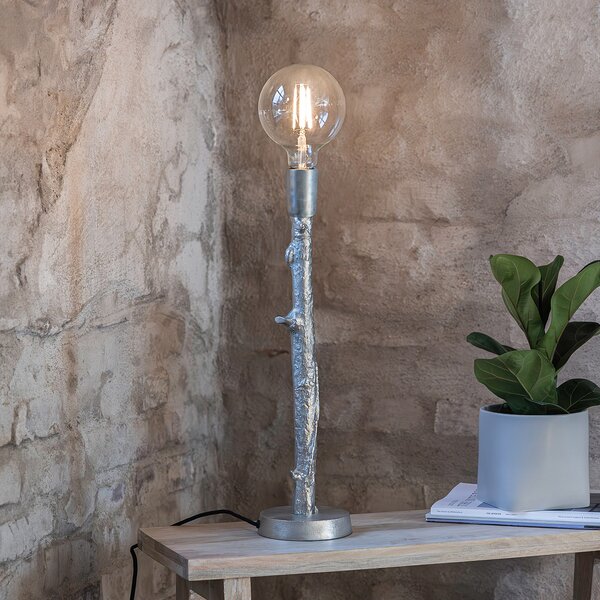 Markslöjd Lampă de masă Ramo, argintie, metal, înălțime 53 cm, Metalic, Camera de zi / sufragerie, Metal