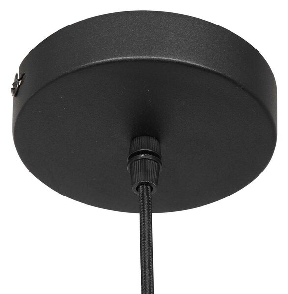 Steinhauer Bollique lampă suspendată, negru, Ø 25 cm, sticlă, 1 bec, glob, reglabil, Negru, Camera de zi / sufragerie, Sticlă, glob