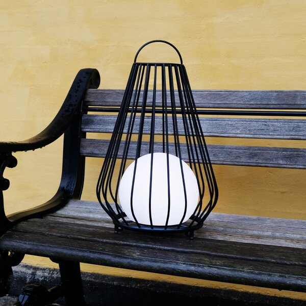 Dyberg Larsen Lampă de masă cu LED și baterie Evesham, înălțime 48 cm, reglabil, Negru, Metal, Design