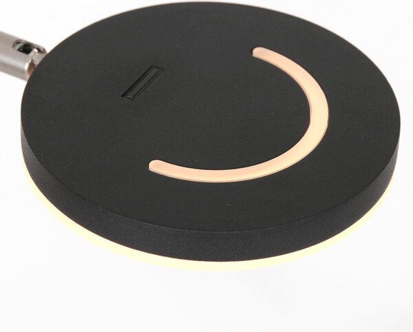 Steinhauer Lampadar LED Soleil, negru, metal, dimabil, Negru, Camera de zi / sufragerie, Metal, Proiector suspendat