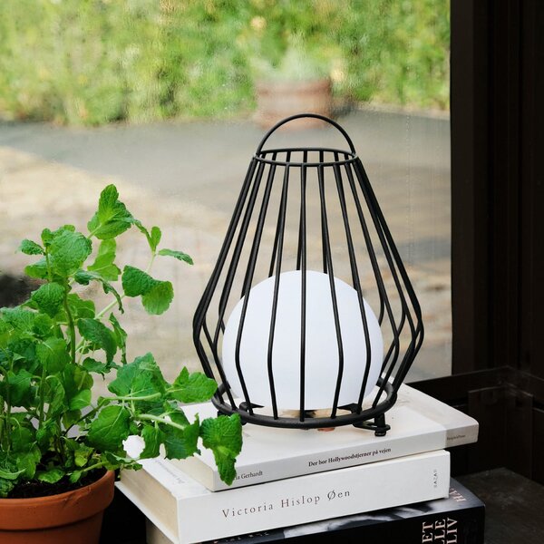 Dyberg Larsen Lampă de masă cu LED și baterie reîncărcabilă Evesham, înălțime, reglabil, Negru, Metal, Design
