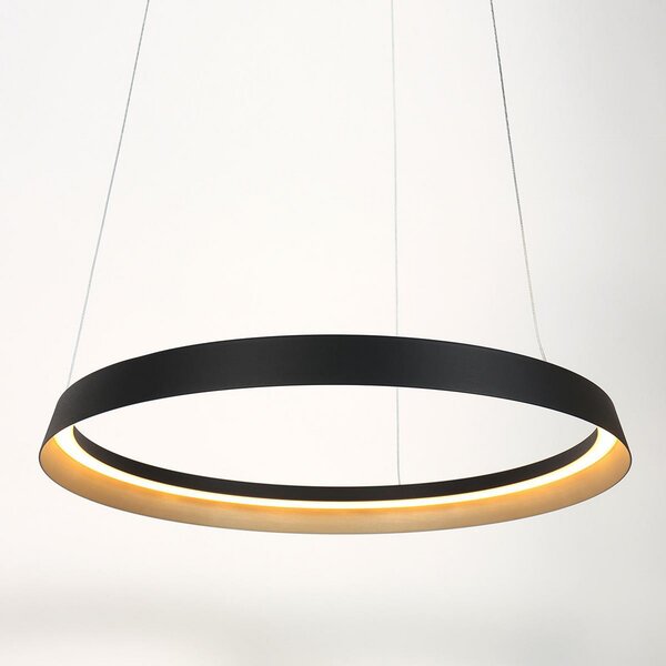 Steinhauer Ringlux Lampă suspendată LED, 1 bec, negru, metal, reglabil, Negru, Camera de zi / sufragerie, Metal, Modern