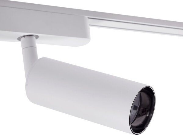 Lindby Sistem de șine 48V Lumaro, spoturi, 9 becuri, alb, Ø4cm, 13 cm, reglabil, Alb, Camera de zi / sufragerie, Aluminiu, Modern, Plafon cu flacără multiplă