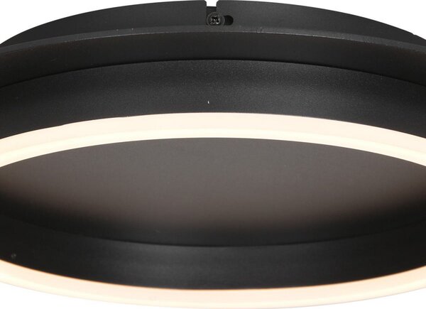 Steinhauer Ringlux plafonieră LED, negru, Ø 32 cm, metal, reglabil, Negru, Camera de zi / sufragerie, Metal, Modern