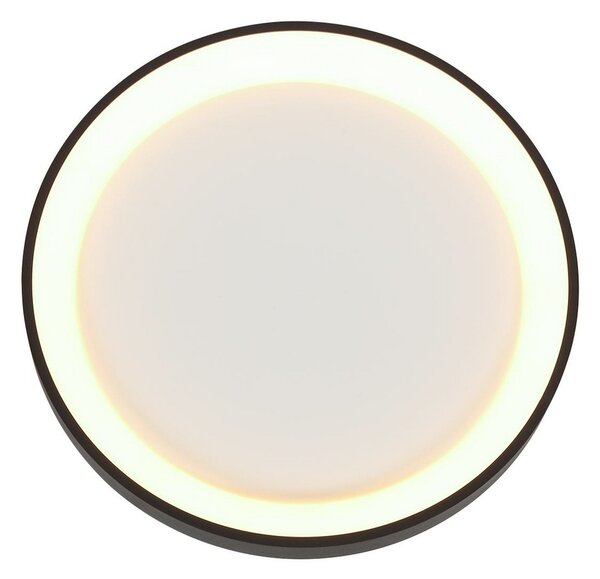 Steinhauer Plafonieră Ringlede LED, negru, înălțime 6 cm, Ø 38 cm, Negru, Camera de zi / sufragerie, Metal, Modern