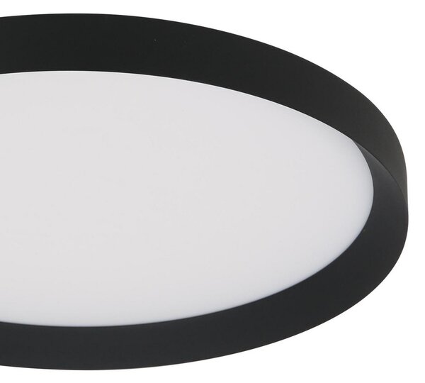 Steinhauer Plafonieră Flady LED, negru, Ø 50 cm, direct/indirect, reglabil, Negru, Camera de zi / sufragerie, Metal