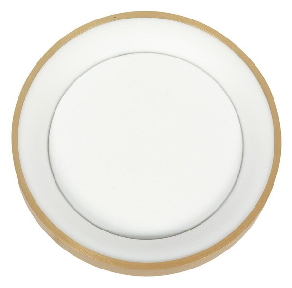 Steinhauer Plafonieră Ringlede LED, aurie, înălțime 6 cm, Ø 38 cm, Auriu / Alamă, Camera de zi / sufragerie, Metal, Modern