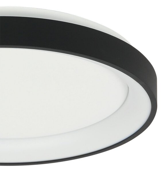 Steinhauer Plafonieră Ringlede LED, negru, înălțime 6 cm, Ø 28 cm, Negru, Camera de zi / sufragerie, Metal, Modern