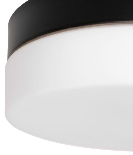 Steinhauer Plafonieră LED Ikaro negru, Ø 24 cm, metal, plastic, reglabil, Negru, Hol, Sticlă