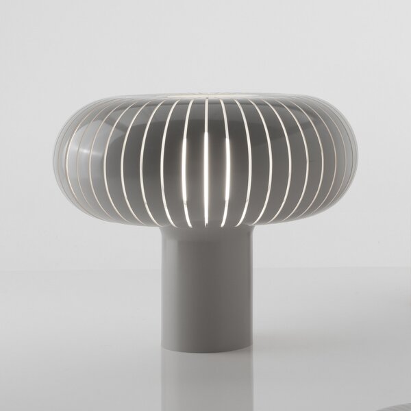 Kartell Lampa de masă Teresa, gri porumbel, Ø 50 cm, PMMA, reglabil, Gri, Camera de zi / sufragerie, Plastic, Design