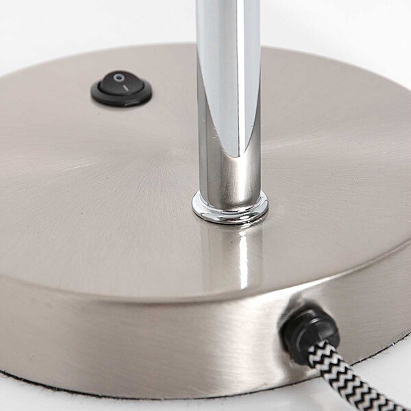 Steinhauer Lampă de masă Spring, culoare oțel, metal, braț flexibil, întrerupător, Metalic, Studiu / Birou, Metal, Scandinavă