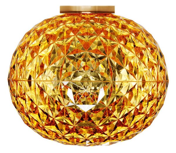Kartell plafonieră LED Planet, chihlimbar, Ø 31 cm, Auriu / Alamă, Camera de zi / sufragerie, Plastic, Design