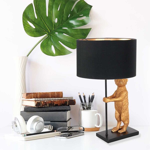 Steinhauer Animaux 7202ZW lampă de masă, metal, in, negru, Negru, Camera de zi / sufragerie, Metal