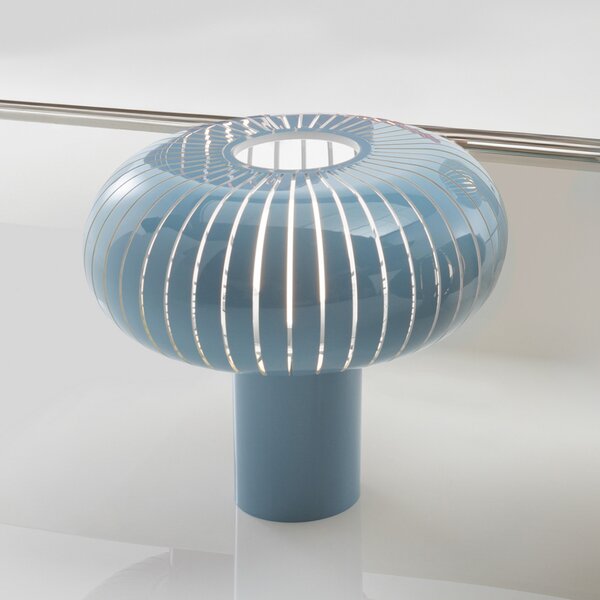 Kartell Lampa de masă Teresa Special Edition, albastru deschis, Ø50cm, reglabil, Albastru, Camera de zi / sufragerie, Plastic, Design
