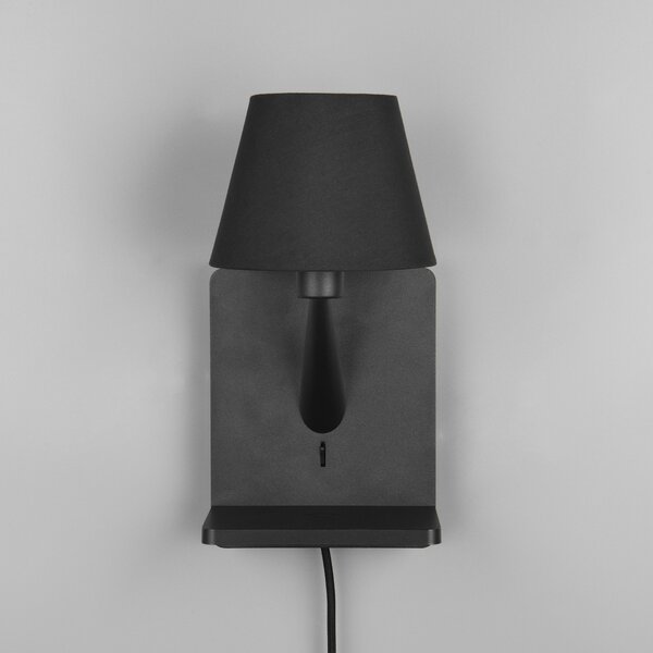 Trio Lighting Aplică de perete Comfort, negru mat, metal, fișă, E14, Negru, Camera de zi / sufragerie, Metal, Modern