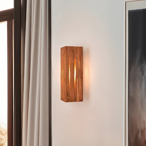Trio Lighting Aplică de perete Karuni, naturală, lemn, metal, E14, reglabil, Lemn, Camera de zi / sufragerie, Lemn