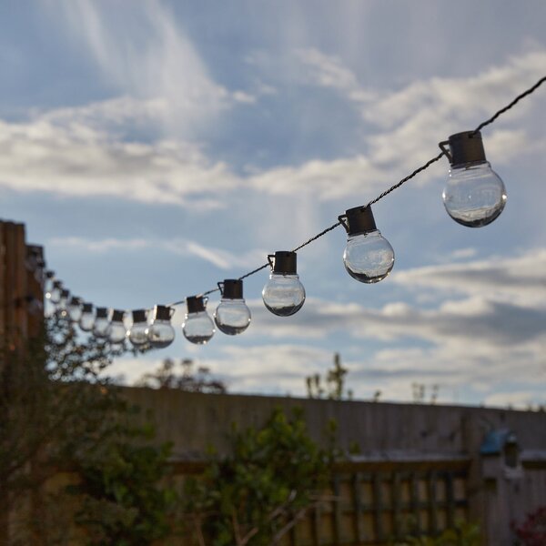 SMART GARDEN Ghirlandă luminoasă solară LED GloBulb, 40 de beculețe, IP44, Transparent, Plastic