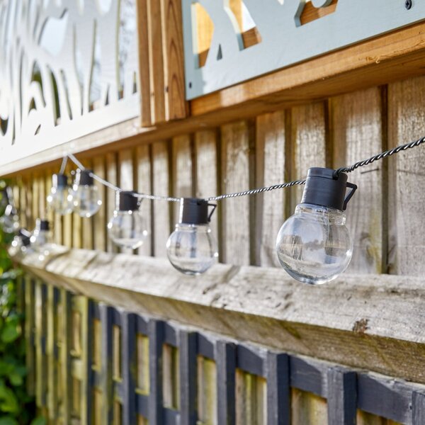 SMART GARDEN Ghirlandă luminoasă solară LED GloBulb, 40 de beculețe, IP44, Transparent, Plastic