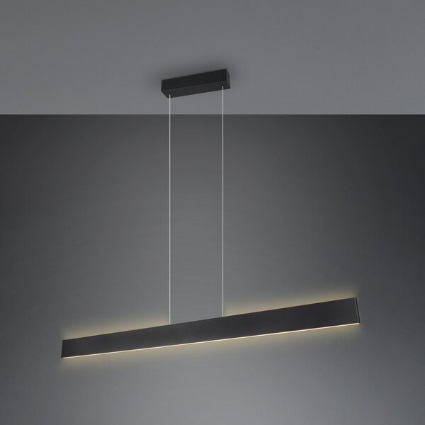 Trio Lighting Galway Lampă suspendată LED, negru mat, sus/jos, CCT, metal, reglabil, Negru, Camera de zi / sufragerie, Metal, Modern